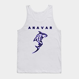 Anavar - Deep Blue Outline Tank Top